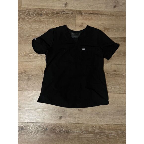 Figs Womens Medium Catarina One Pocket Scrub Top Black Technical Collection - Picture 1 of 3